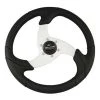 SCHMITT MARINE STEERING Steering Wheel, Black w/ Brushed Aluminum Spoke