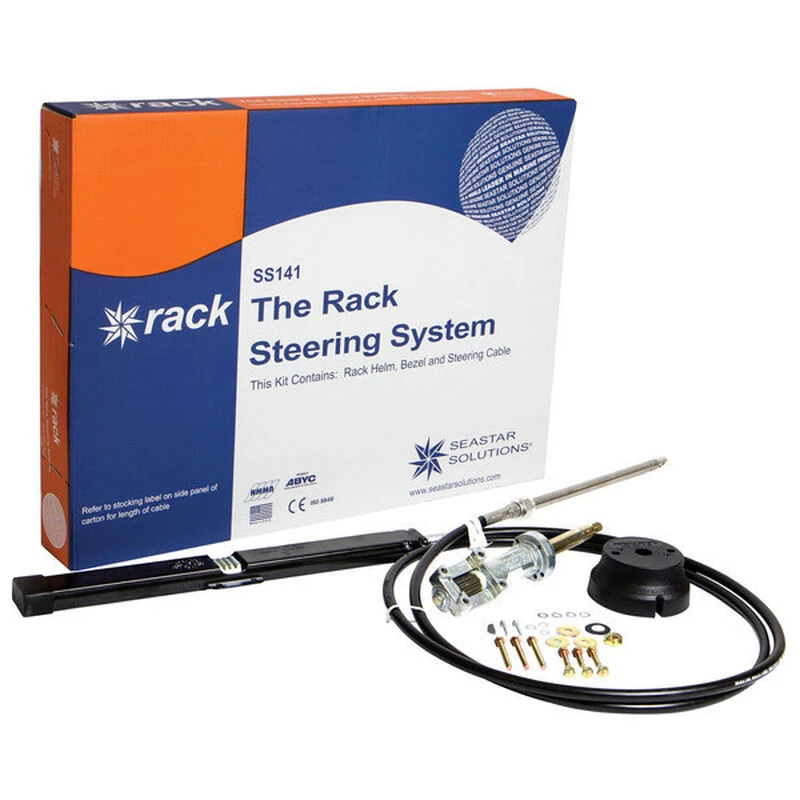 SEASTAR SOLUTIONS Stern Drive Rack and Pinion Steering System, Single Back Mount Rack, 21'